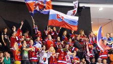 Fanúšikovia HC Lev Praha na Slovane