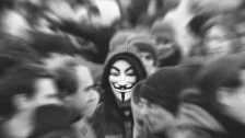 Čiernobiela spomienka na protesty Gorila