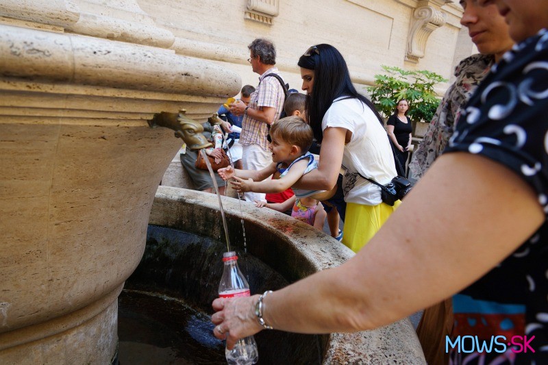 Osvieženie pri pitnej vode z fontány